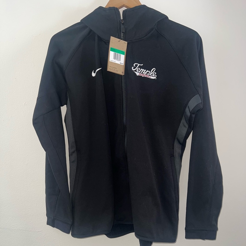 🆕 Nike Therma-Fit Black Temple University Basketball Jacket Zip Up